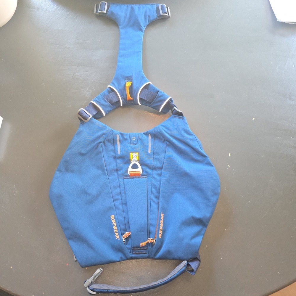 Ruffwear Singletrak Pack Blue Dog Hiking Hydration Pack Harness Vest Medium